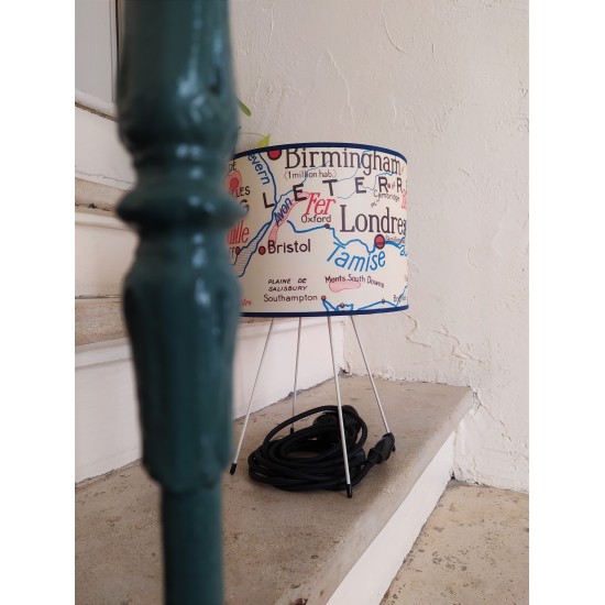 lampe ILES BRITANNIQUES  carte geographie affiche scolaire