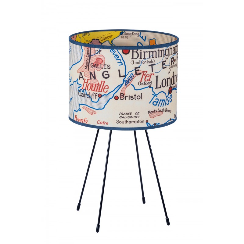 lampe ILES BRITANNIQUES  carte geographie affiche scolaire