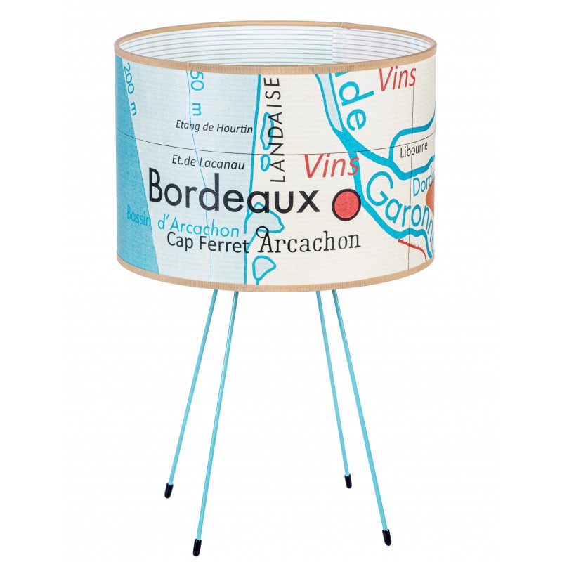 LAMPE ABAT JOUR AFFICHE SCOLAIRE DE GEOGRAPHIE  LITTORAL FRANCE  ARCACHON