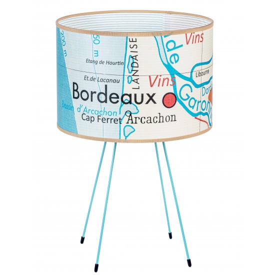 LAMPE ABAT JOUR AFFICHE SCOLAIRE DE GEOGRAPHIE  LITTORAL FRANCE  ARCACHON