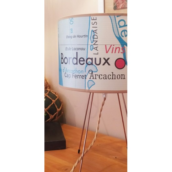 LAMPE ABAT JOUR AFFICHE SCOLAIRE DE GEOGRAPHIE  LITTORAL FRANCE  ARCACHON