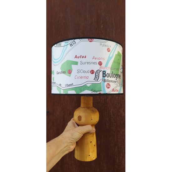 LAMPE CARTE PARIS GARCHES BOULOGNE-BILLANCOURT illustrée affiche scolaire