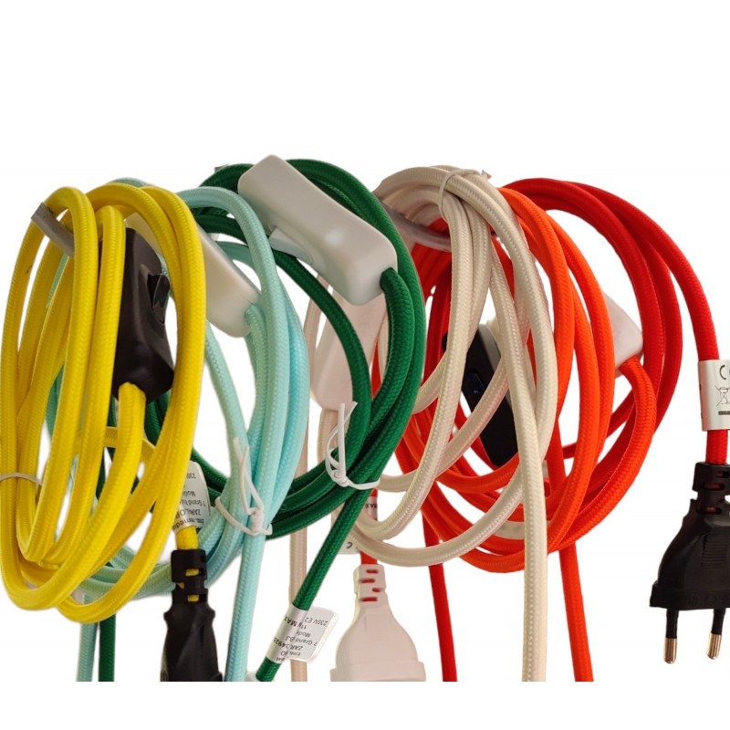 pied de lampe peint epoxy noir  spoutnik équipé de son cordon Electrique en tissu