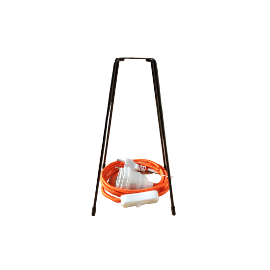 pied de lampe peint epoxy noir  spoutnik équipé de son cordon Electrique en tissu