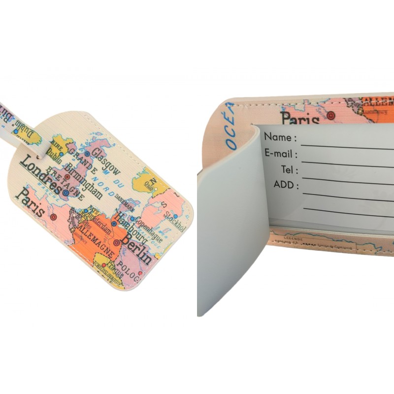 Étiquettes Bagages Souples En TPU – Drapeau Français Bretagne + Carte D'identité – Taille 4,1 X 2,6 Pouces – Identification Facile, Cadeau Voyage