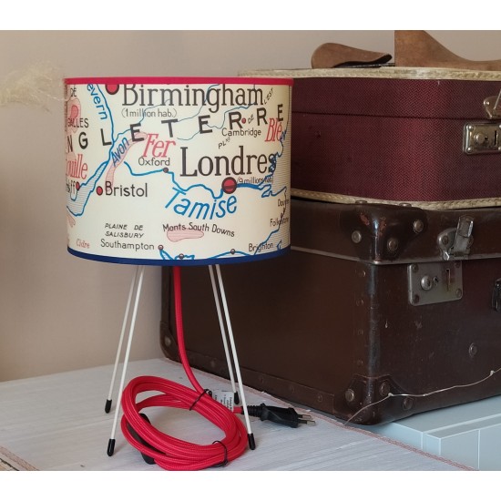 lampe ILES BRITANNIQUES  carte geographie affiche scolaire