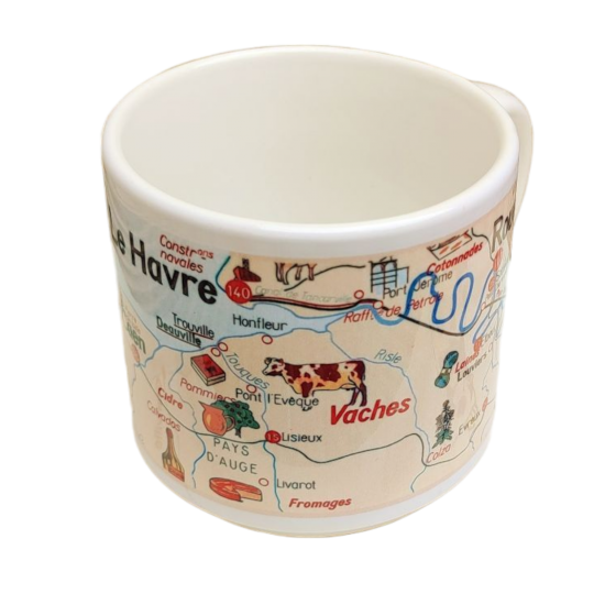 MUG ceramique carte Normandie affiche scolaire