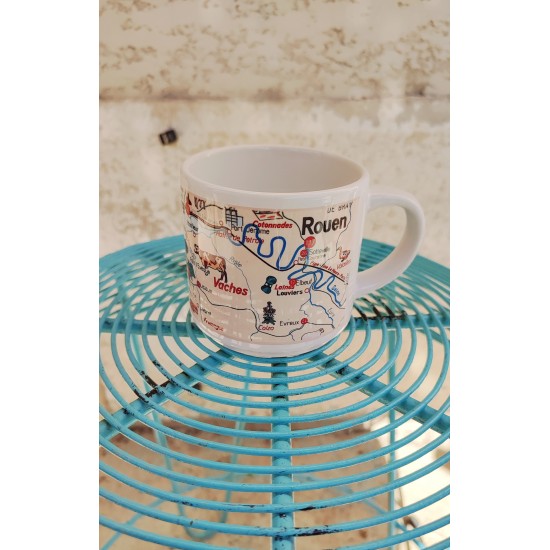 MUG ceramique carte Normandie affiche scolaire