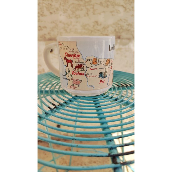 MUG ceramique carte Normandie affiche scolaire