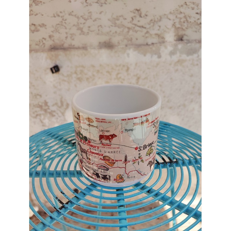 MUG ceramique carte LA BRETAGNE ET NORMANDIE affiche scolaire