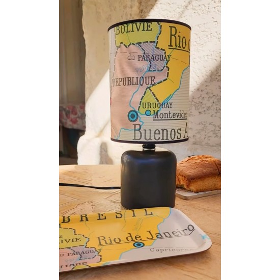 LAMPE de chevet CARTE GEOGRAPHIE AMERIQUE DU SUD RIO BUENOS AIRES