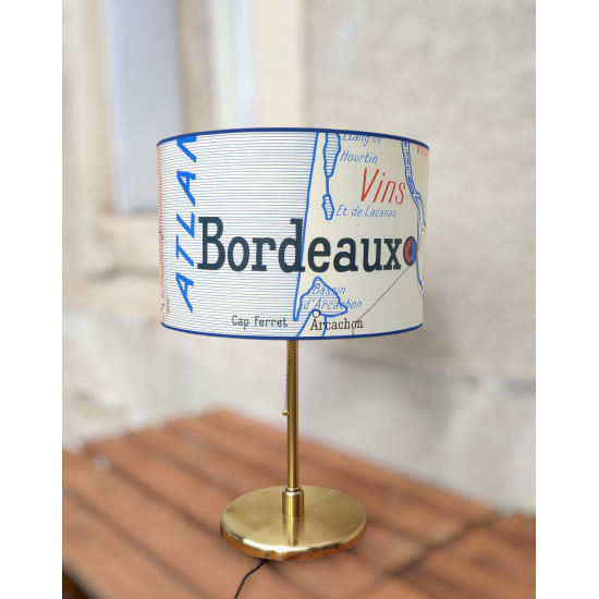Suspension OU ABAT JOUR CARTE DE LA REGION DE BORDEAUX  ANCIENNE  AFFICHE SCOLAIRE