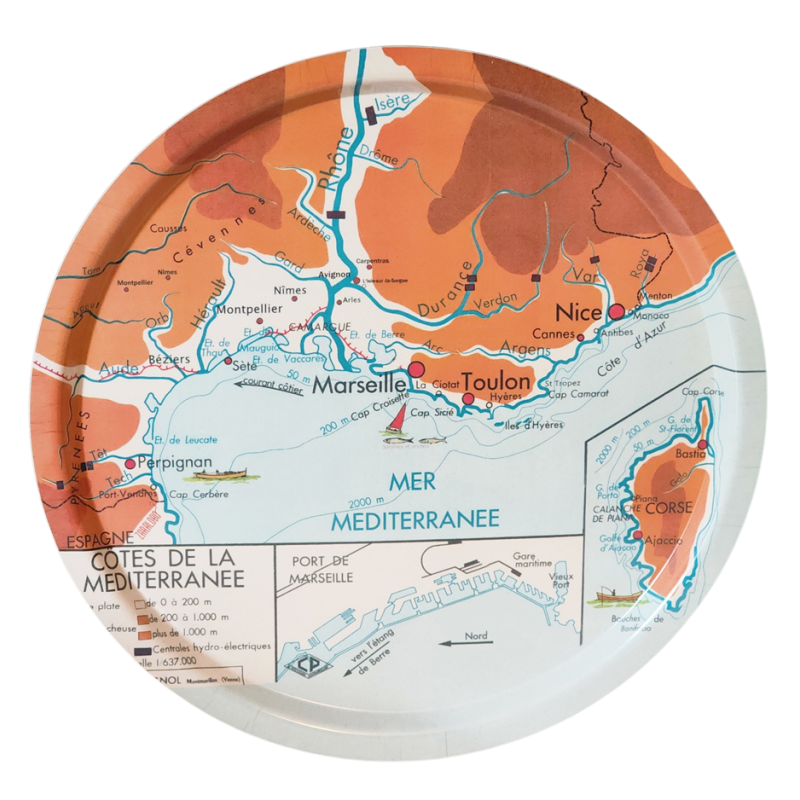 PLATEAU rond CARTE LA MEDITERRANEE
