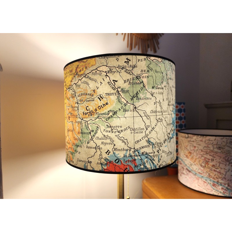 ABAT JOUR  CARTE ANCIENNE DU MAINE A LA LORRAINE