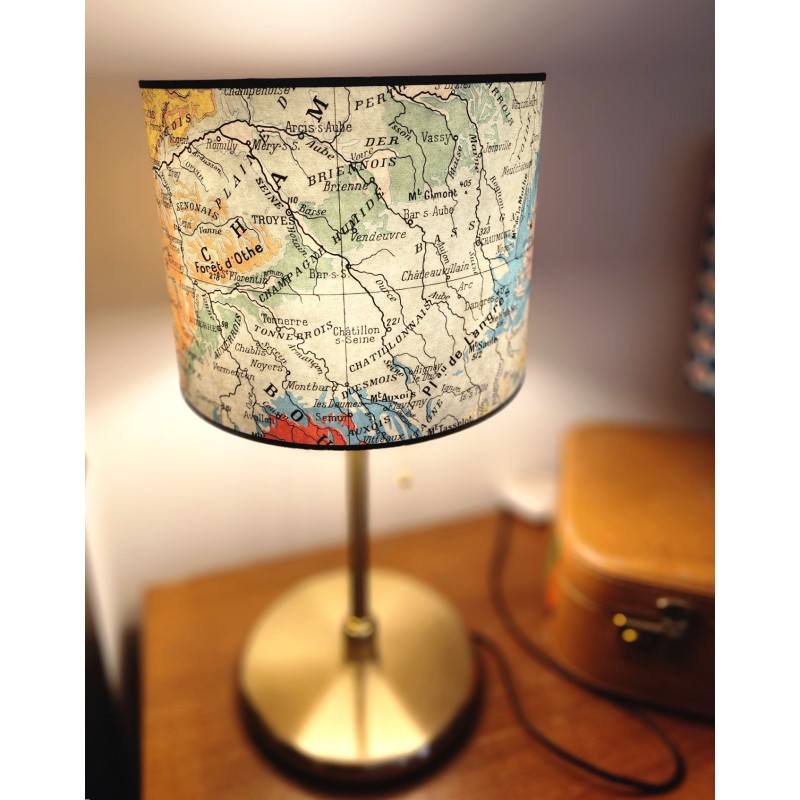 ABAT JOUR  CARTE ANCIENNE DU MAINE A LA LORRAINE