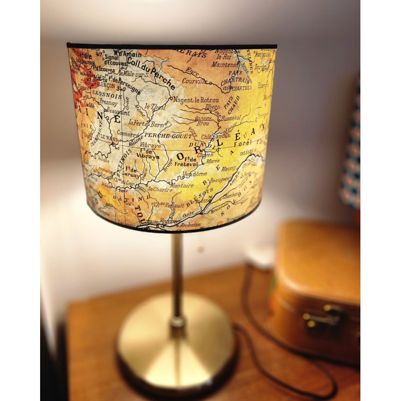 ABAT JOUR  CARTE ANCIENNE DU MAINE A LA LORRAINE