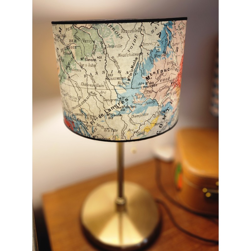 ABAT JOUR  CARTE ANCIENNE DU MAINE A LA LORRAINE