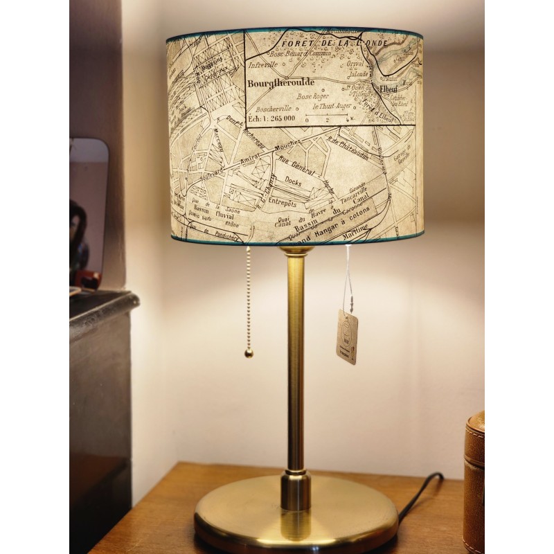 ABAT JOUR  CARTE ANCIENNE DU PORT DU HAVRE