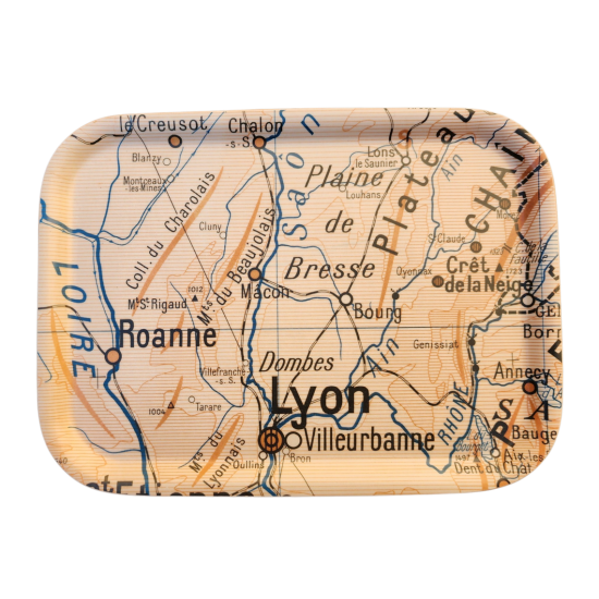 Plateau géographie affiche scolaire vintage ROANNE le BEAUJOLAIS