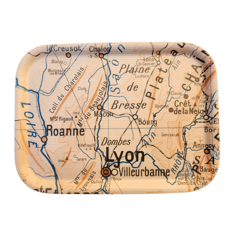 Plateau géographie affiche scolaire vintage ROANNE le BEAUJOLAIS