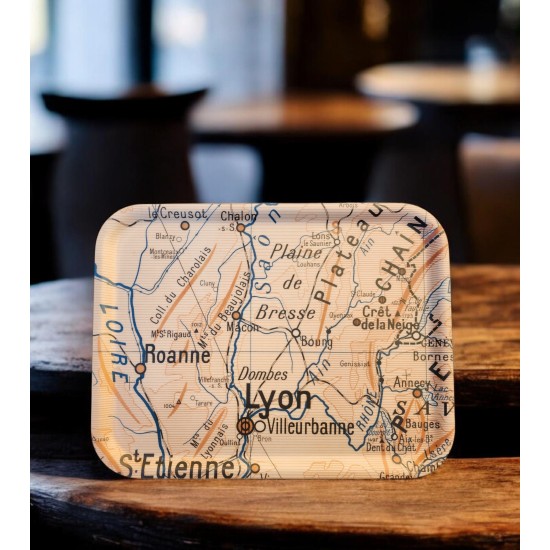 Plateau géographie affiche scolaire vintage ROANNE le BEAUJOLAIS