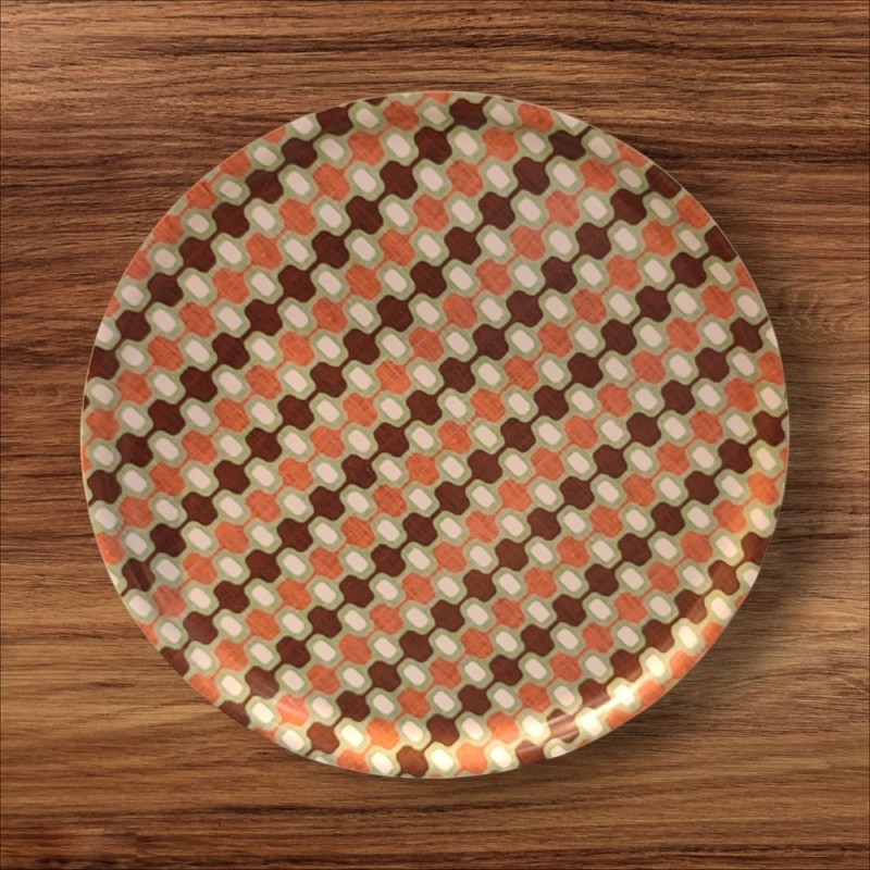 PLATEAU MOTIF GRAPHC  VINTAGE IPANEMA ROSE MARRON