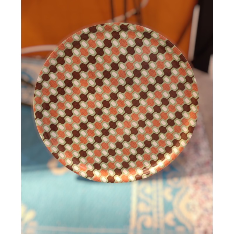 PLATEAU MOTIF GRAPHC  VINTAGE IPANEMA ROSE MARRON