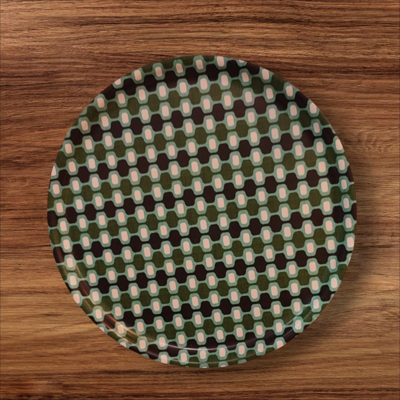 PLATEAU MOTIF GRAPHC  VINTAGE IPANEMA VERT ET TURQUOISE