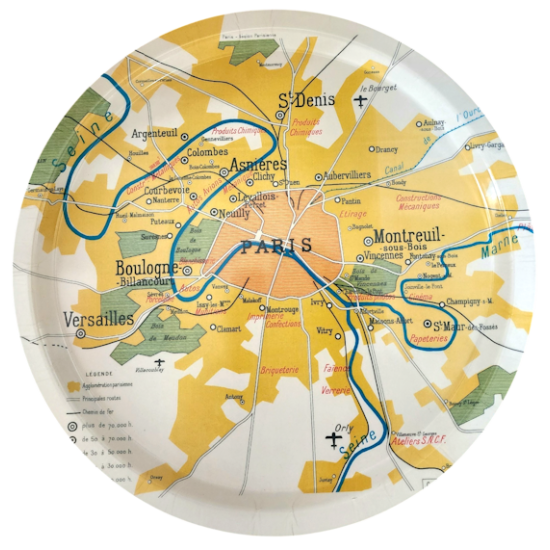 Plateau géographie affiche scolaire vintage Paris et ile de France st Denis Montreuil Versailles Boulogne billancourt Houilles A