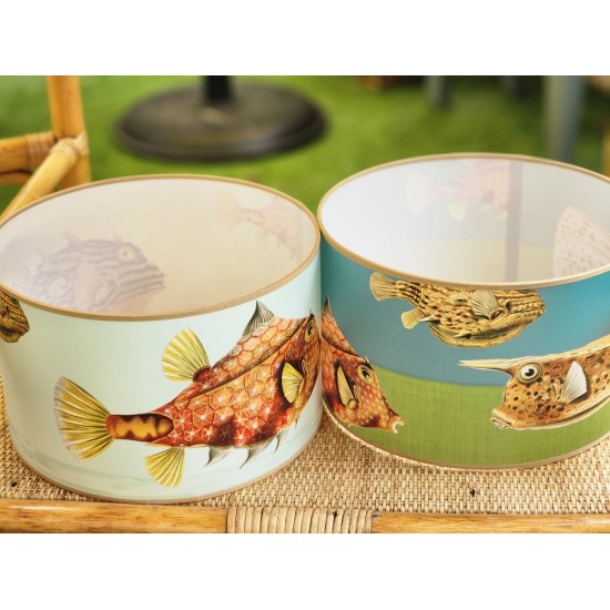 ABAT JOUR FISH DIAM25 cowfish de face poisson planche