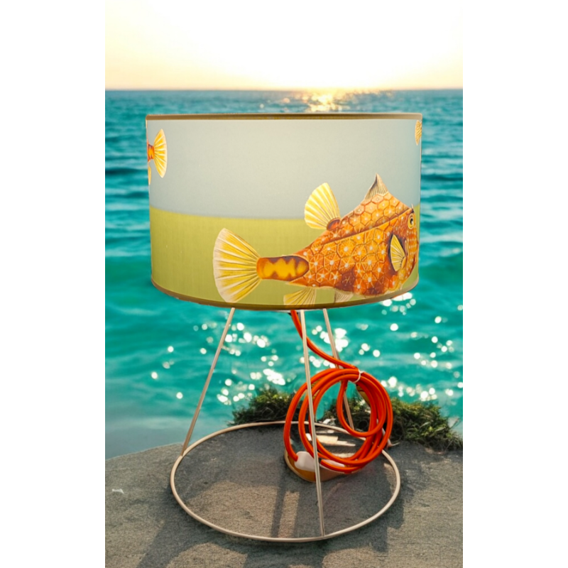 ABAT JOUR FISH DIAM25 cowfish de face poisson planche