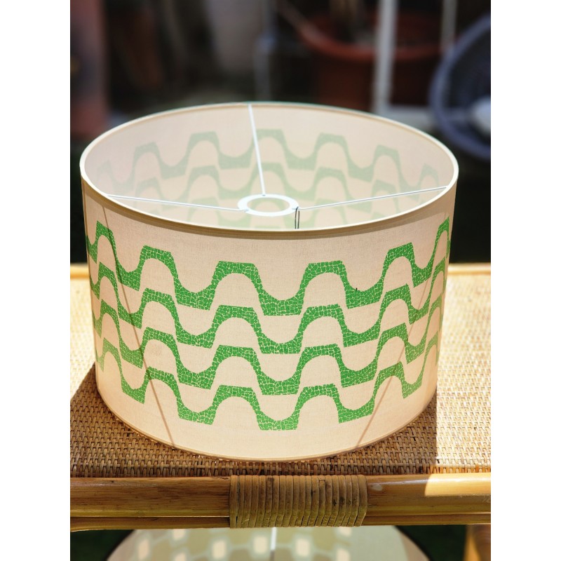 ABAT-JOUR  motifs graphiques  vert et blanc VAGUES VERTES COPACABANA