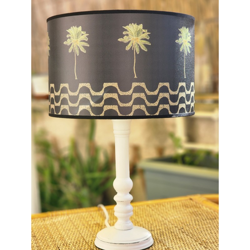 ABAT JOUR  COPACABANA   MOTIF INSPIRE PAR LA CELEBRE PLAGE DE RIO VAGUES noir et or
