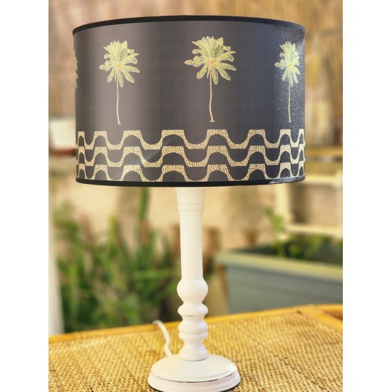 ABAT JOUR  COPACABANA   MOTIF INSPIRE PAR LA CELEBRE PLAGE DE RIO VAGUES noir et or