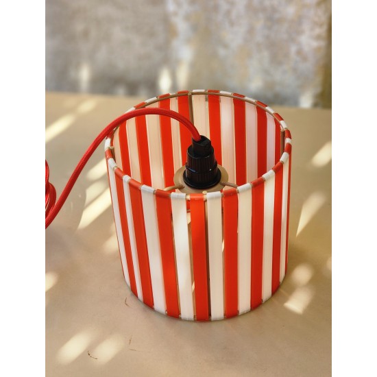 LAMPE STRIPE Ø15cm MATERIAUX RECYCLES IMPRESSION 3 D