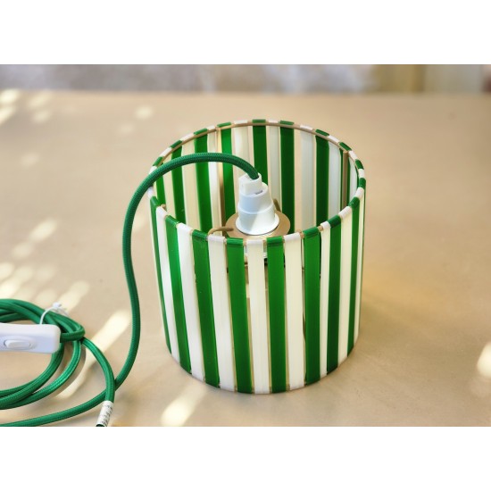 LAMPE STRIPE Ø15cm MATERIAUX RECYCLES IMPRESSION 3 D