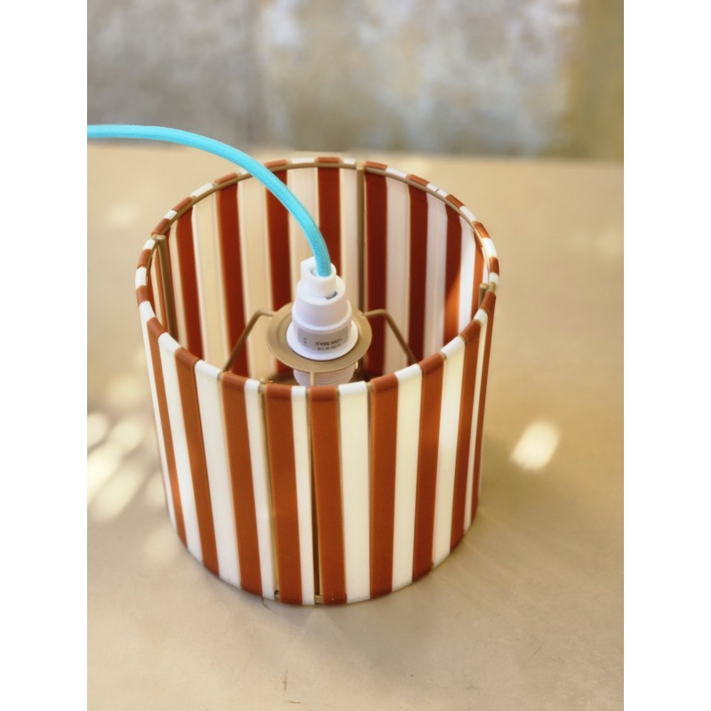 LAMPE STRIPE Ø15cm MATERIAUX RECYCLES IMPRESSION 3 D