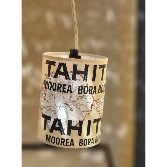 LAMPE  TAHITI BEIGE  ILLUSTRATION AFFICHE ANCIENNE