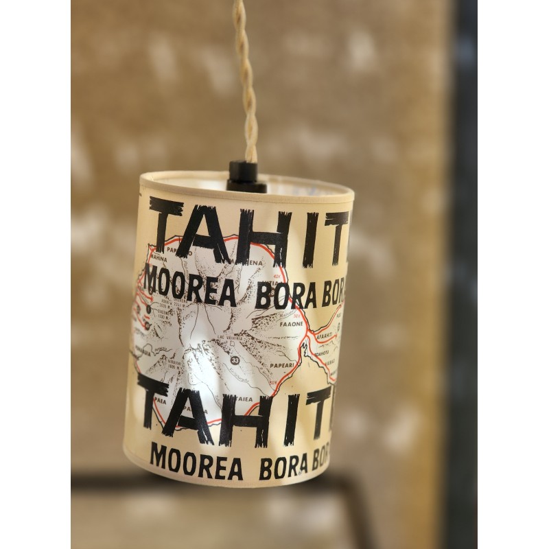 LAMPE  TAHITI BEIGE  ILLUSTRATION AFFICHE ANCIENNE