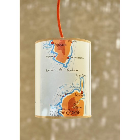 BALADEUSE LA CORSE ORANGE CARTE AFFICHE SCOLAIRE