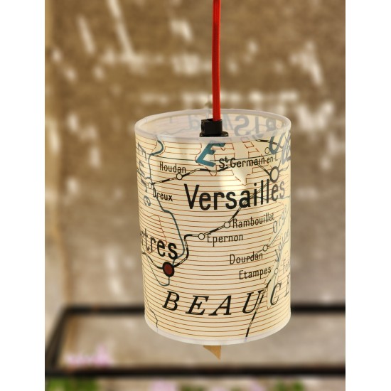 LAMPE A SUSPENDRE  FONTAINEBLEAU VERSAILLES CHARTRES LA BEAUCE AFFICHE GEOGRAPHIE