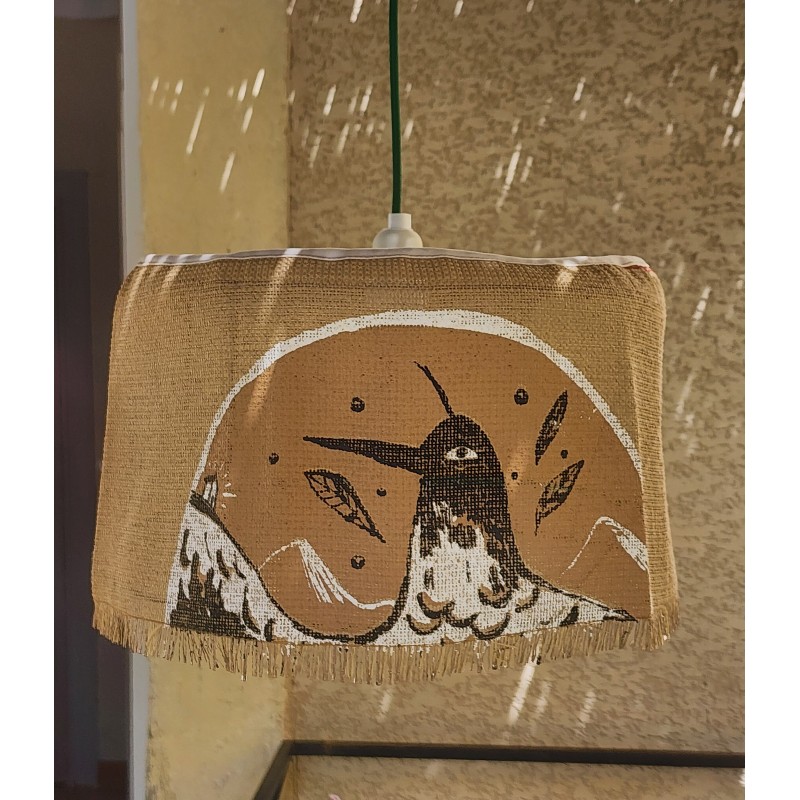 SUSPENSION ANHUMAS  EN TOILE DE JUTE ANCIEN SAC DE CAFE recycle pour IN ET outdoor