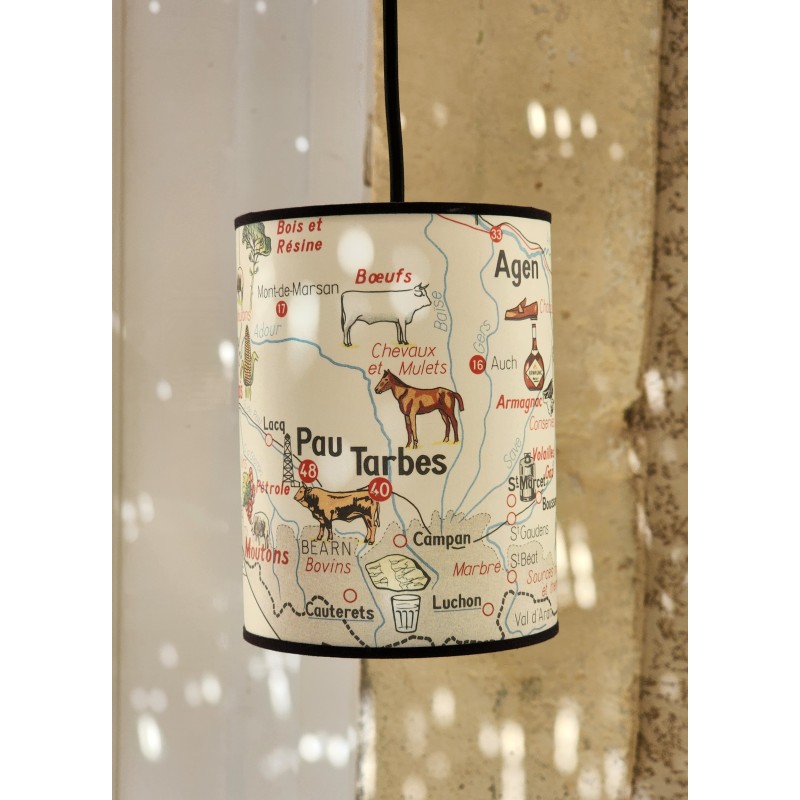 BALADEUSE  lampe carte geographie PYRENEES