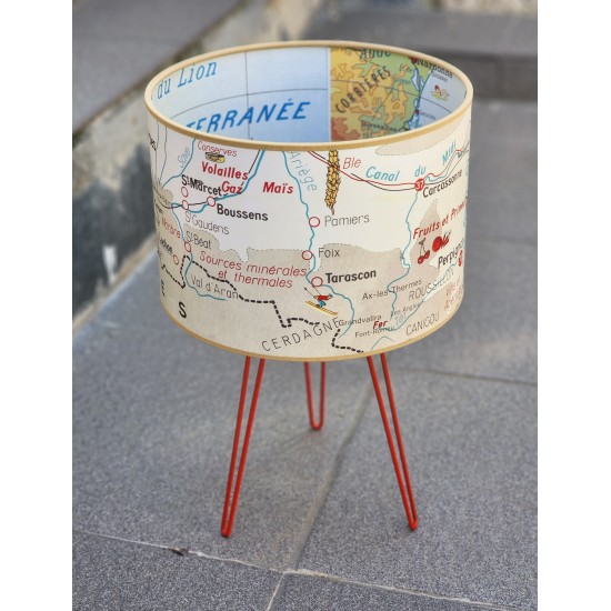ABAT JOUR  lampe AFFICHE SCOLAIRE carte geographie PYRENEES