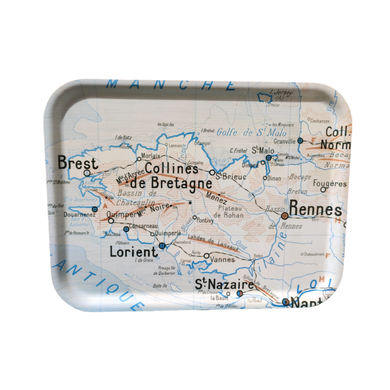 PLATEAU LA carte de BRETAGNE 40X30 made in France