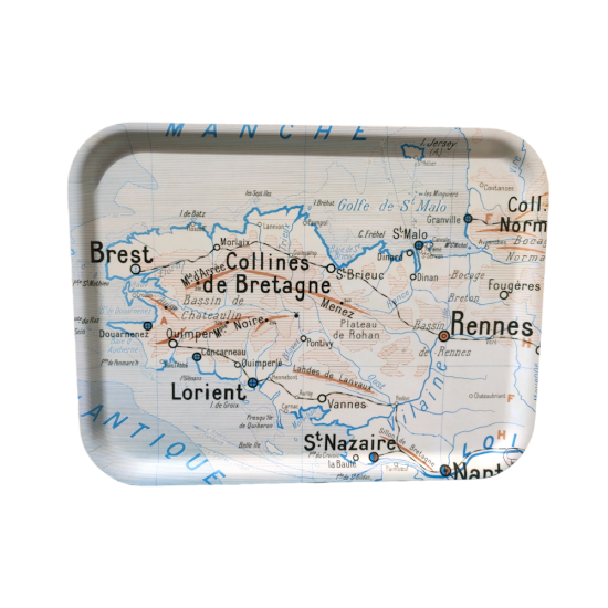 PLATEAU LA carte de BRETAGNE 40X30 made in France