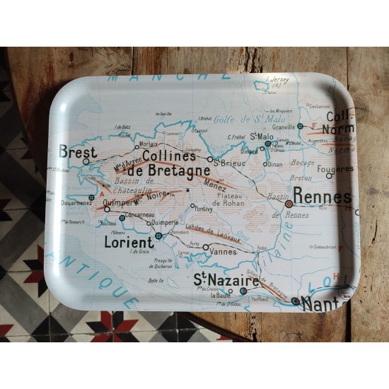 PLATEAU LA carte de BRETAGNE 40X30 made in France