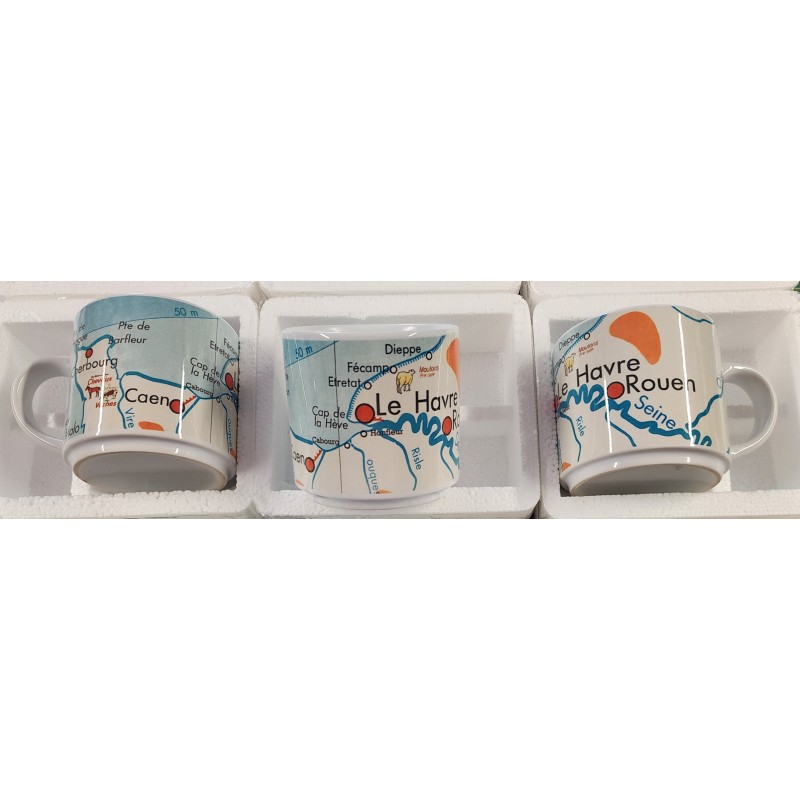 MUG ceramique carte Normandie affiche scolaire