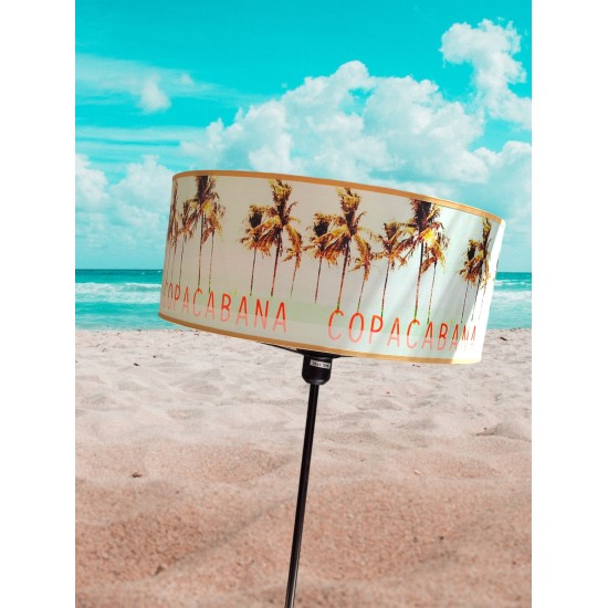 Suspension lustre  illustration plage COPACABANA BLEUE ET COCOTIERS
