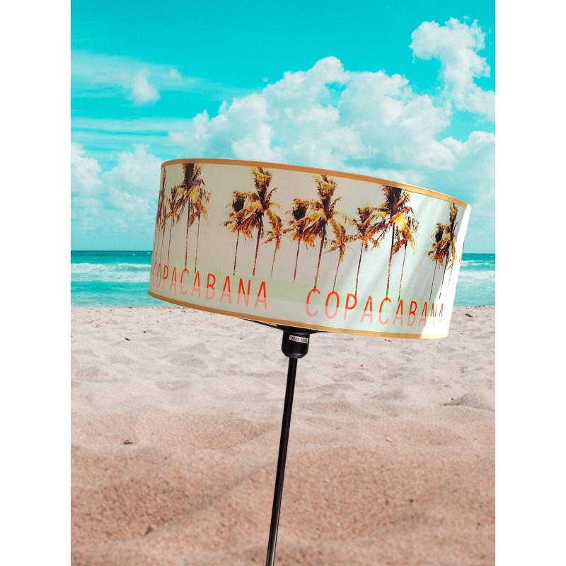 Suspension lustre  illustration plage COPACABANA BLEUE ET COCOTIERS